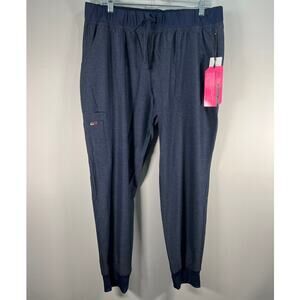 NWT Koi Lite Fierce Jogger, Drawstring Cargo Scrub Pants Size Large Petite, Navy